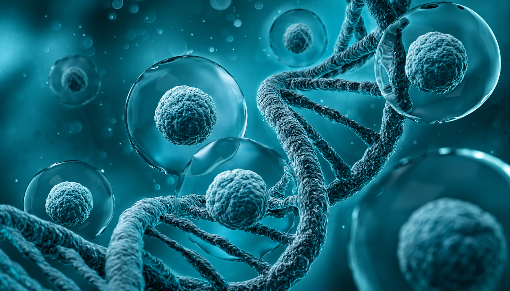 Conceptual visualization of cells and DNA